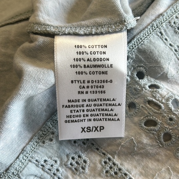 Anthropologie ERI and ALI Fluttered Peplum Tee Grey Acid Wash Sz XS NEW - Picture 10 of 10